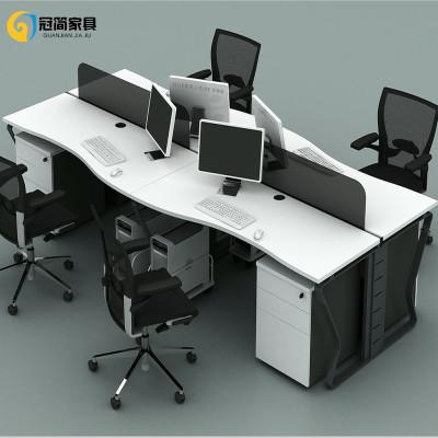 贺曼6人组合屏风隔断办公家具桌员工电脑桌职员职工工作位